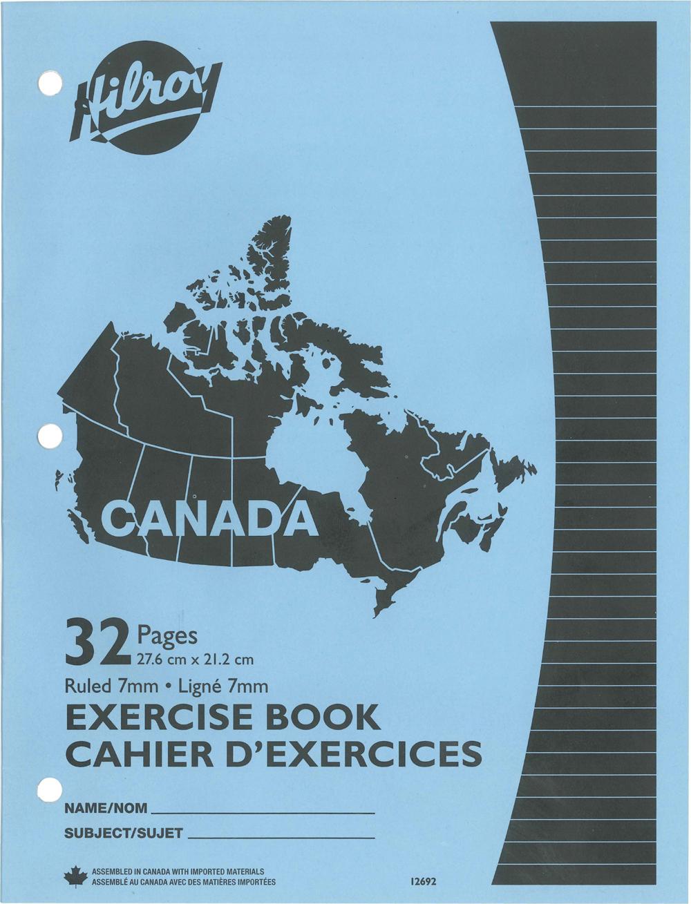 CAHIER CANADA 32 PAGES ASST. - SCOLAIRE - HILROY - ACCO BRANDS CANADA LP