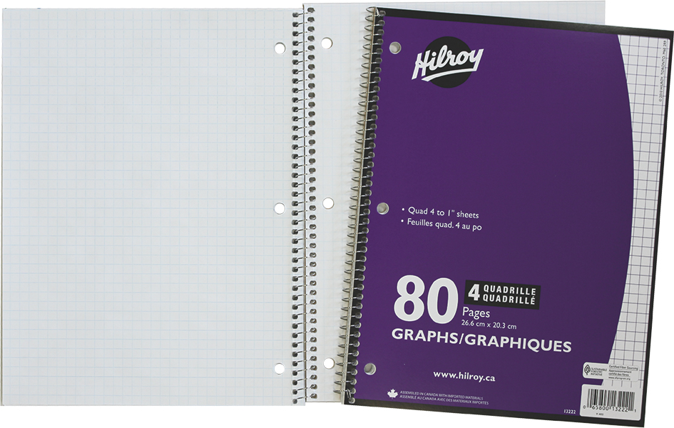 CAHIER QUAD. 4CP 80 P - PAPETERIE - HILROY - ACCO BRANDS CANADA LP