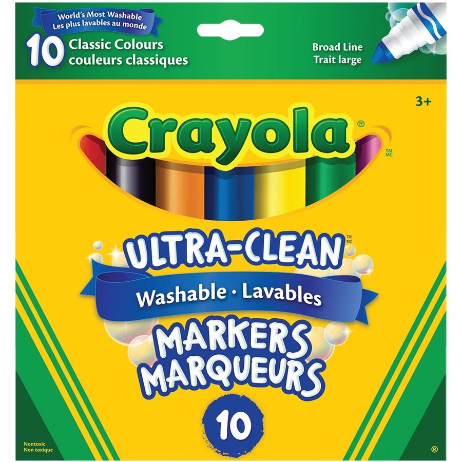 MARQUEUR CRAYOLA LARGE LAVABLE (10) - - CRAYOLA
