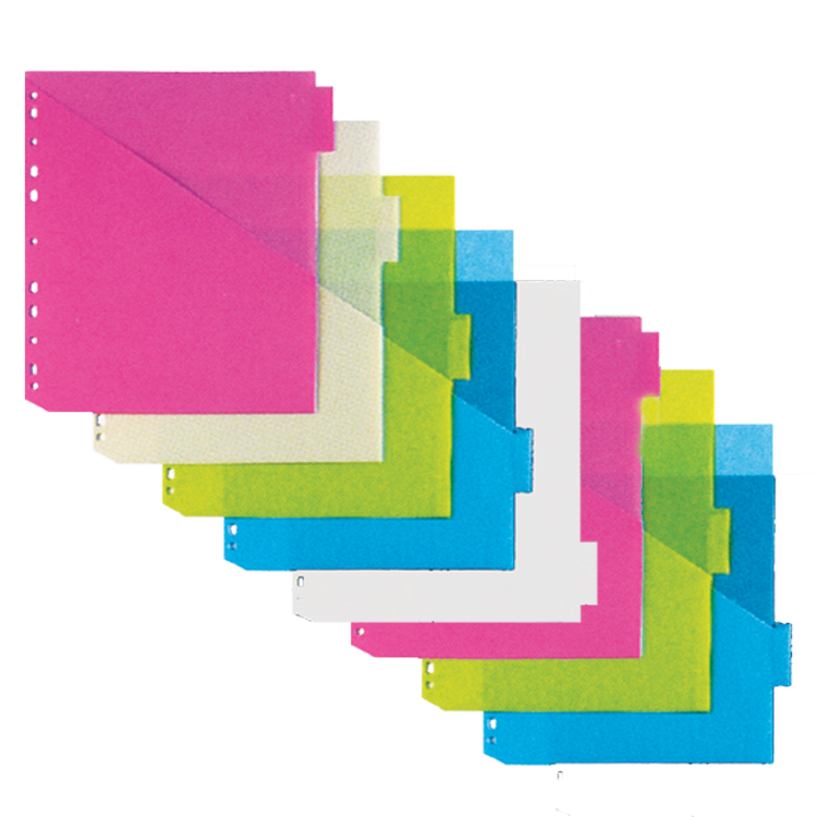 INDEX PLASTIQUE 8 ONGLETS - RELIURES & PRESENTATION - IMPORTATIONS GEOCAN INC