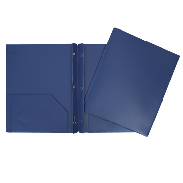 DUO-TANG À POCH. PLASTIQUE BLEU - RELIURES & PRESENTATION - IMPORTATIONS GEOCAN INC