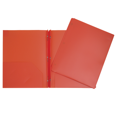 DUO-TANG A POCH. PLASTIQUE ORANGE - RELIURES & PRESENTATION - IMPORTATIONS GEOCAN INC