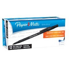STYLO PAPERMATE FIN NOIR ( 12 ) - INSTRUMENTS D'ECRITURE - SANFORD CANADA ( PAPERMATE )