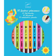 10 FEUTRES PINCEAUX COULEUR POP - 5 ANS ET + - DJECO