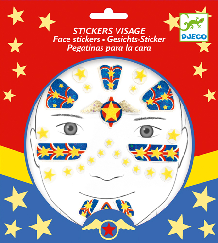 STICKERS VISAGE SUPER HÉROS - MAQUILLAGE - DJECO