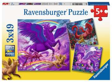CASSE-TETE 3X49 CREATURES MAGIQUES - 49 PIÈCES - RAVENSBURGER