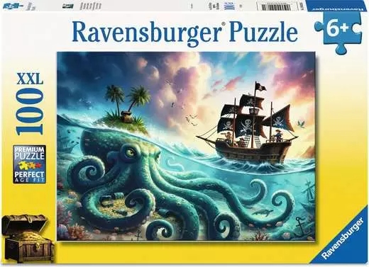 Ravensburger - Trésor kraken, 100 pièces - 100 PIÈCES XXL - RAVENSBURGER