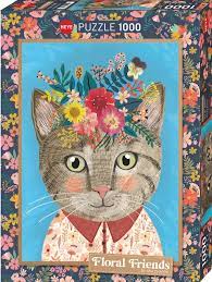HEYE 1000 PRETTY FELINE, FLORAL FRIENDS - 1000 PIÈCES - HEYE