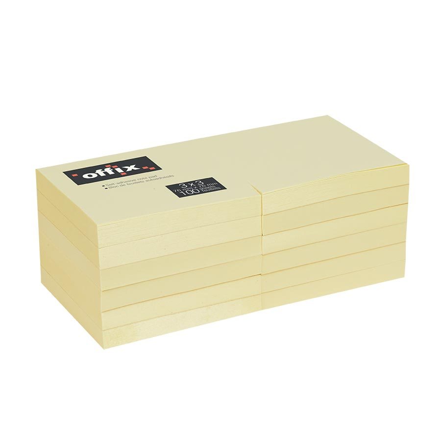 BLOC AMOVIBLE OFFIX 3X3 JAUNE - PAPETERIE - OFFIX