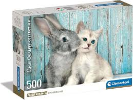Clementoni - Chat et Lapin, 500 pieces - 999 PIECES ET MOINS - CLEMENTONI