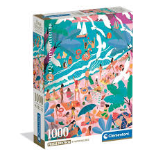 Clementoni - Dimanche à la plage, 1000 - 1000 PIÈCES - CLEMENTONI