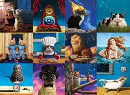 EUROGRAPHICS 1000, LES CHATS DU ZODIAQUE - 1000 PIÈCES - EUROGRAPHICS