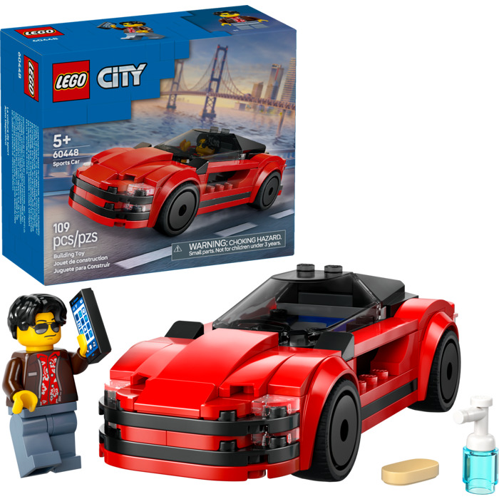 City - Red sports car, 109 pcs - CONSTRUCTION - LEGO