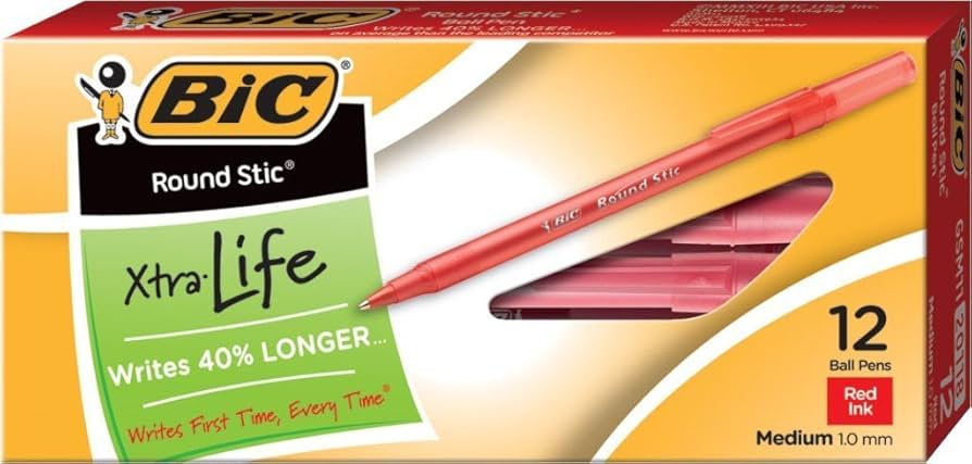 STYLO BIC ROUND STICK MOY. ROUGE - INSTRUMENTS D'ECRITURE - MICROSOFT