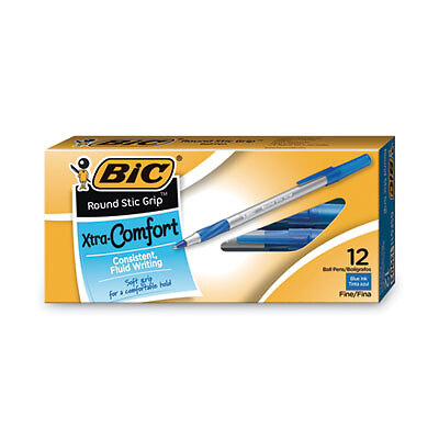 STYLOS BILLE ROUND STIC GRIP BLEU FIN - INSTRUMENTS D'ECRITURE - BIC