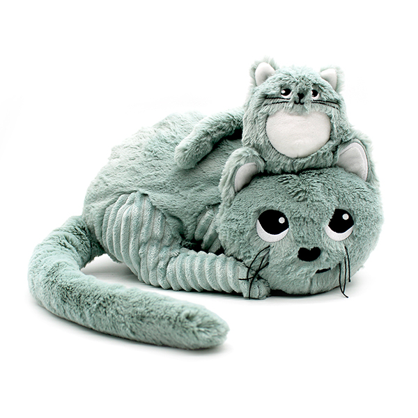 Maman-bébé - Miaou le chat menthe - PELUCHE - DEGLINGOS