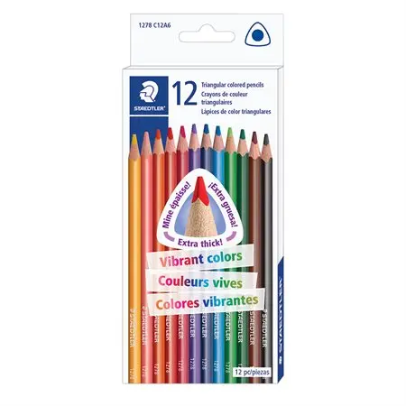 CRAYONS DE COULEUR TRIANGULAIRES 12 - INSTRUMENTS D'ECRITURE - STAEDTLER-MARS