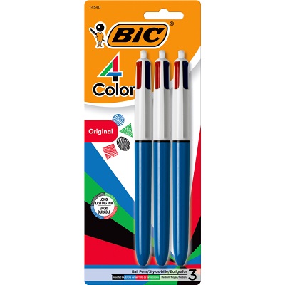 STYLO 4 COULEUR EN 1 (PAQ 3) - INSTRUMENTS D'ECRITURE - BIC