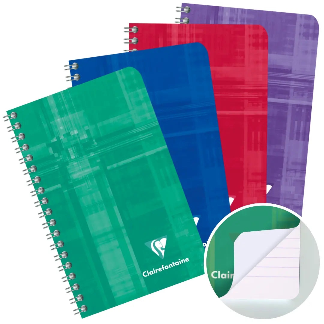 Carnet ligné spirale asst. 100p. 7.5x12 - PAPETERIE SOCIAL - Clairefontaine