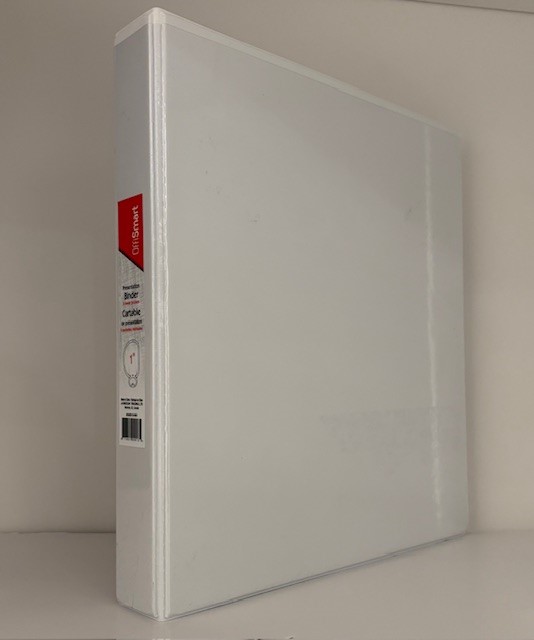 Reliure 1" Blanc, anneaux en D - SCOLAIRE - 