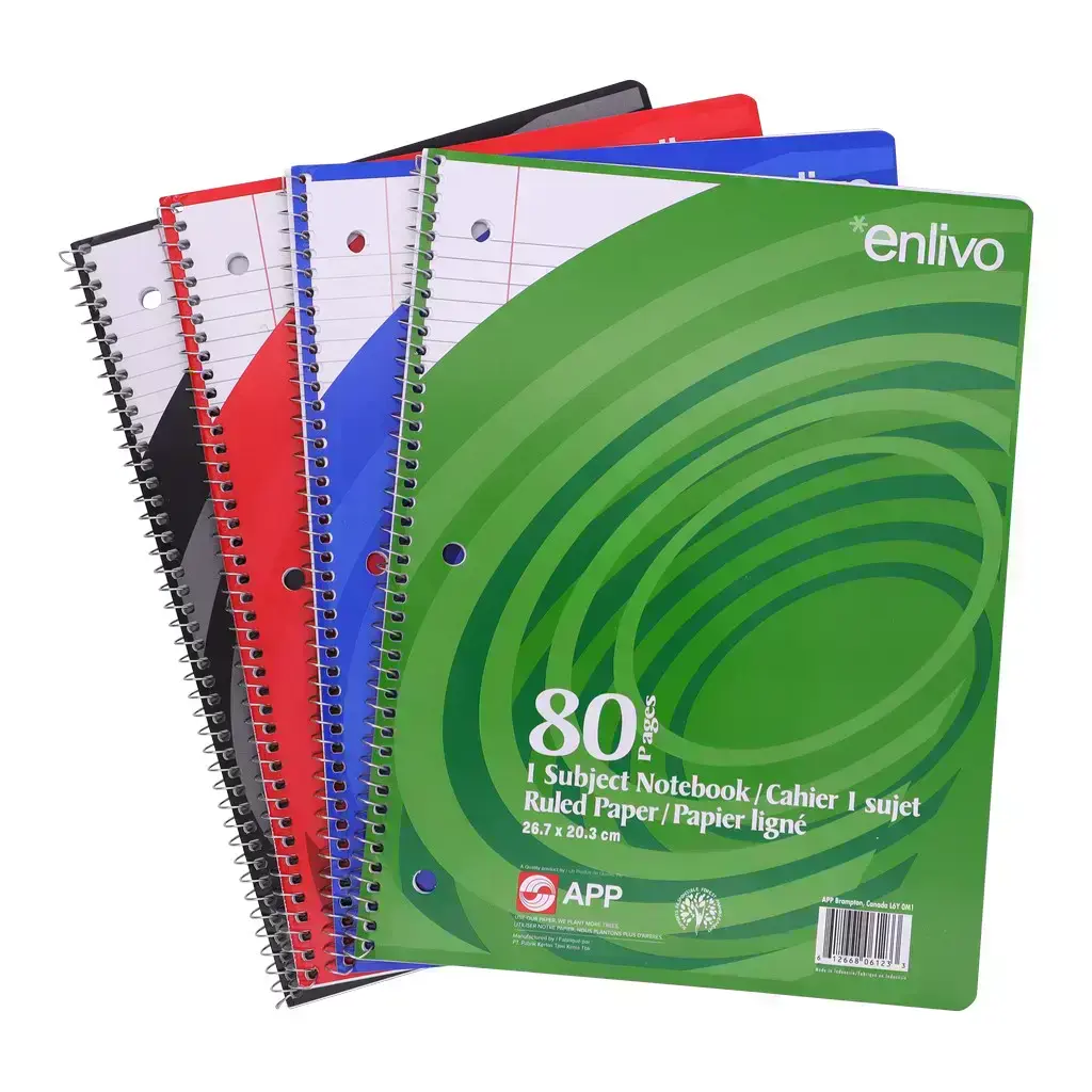 CAHIER SPIRALE LIGNÉ 80 PAGES - - APP