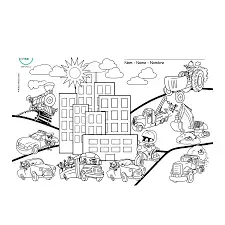 BIMOO NAPPERON TRANSPORT 12X18 - DESSIN & COLORIAGE - BIMOO