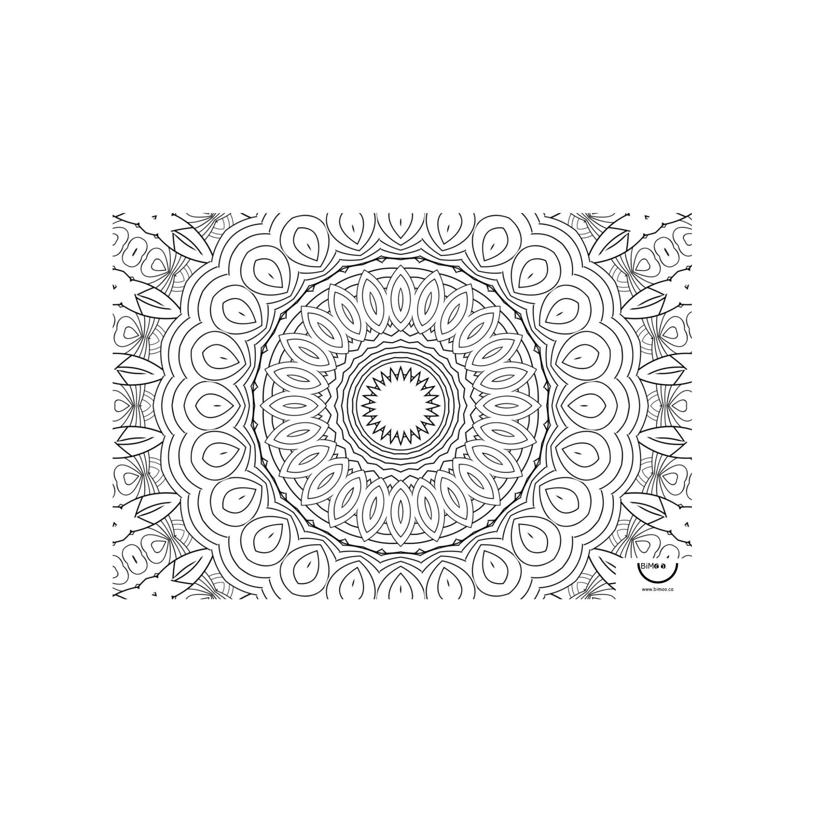 BIMOO NAPPERON MANDALA 12X18 - DESSIN & COLORIAGE - BIMOO