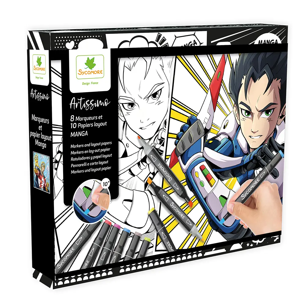 TABLEAUX ET MARQUEURS MANGA - ARTISSIMO - DESSIN & COLORIAGE - SYCOMORE