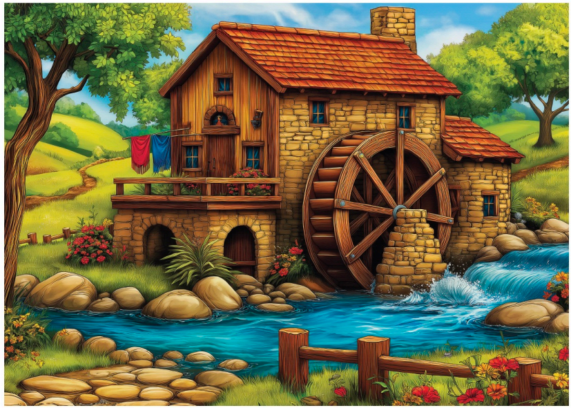 Delfy - Golden Watermill Afternoon, 1000 - 1000 PIÈCES - DELFY