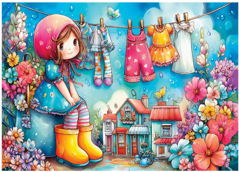 Delfy - Sunlit Laundry Joy, 1000 pcs - 1000 PIÈCES - DELFY