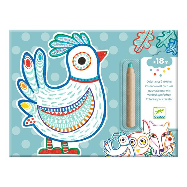 Coloriages a révéler / Animaux foret - DESSIN & COLORIAGE - DJECO