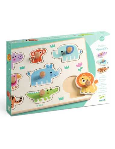 PUZZLE EN BOIS HIPPO'N'CO, 8PCS - PUZZLE EN BOIS HIPPO'N'CO, 8PCS - ILO