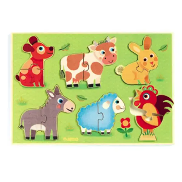 Coucou-cow - Puzzle en bois - 24 PIÈCES - DJECO