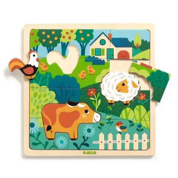 Puzzlo Farm - Puzzle en bois - 24 PIÈCES - DJECO