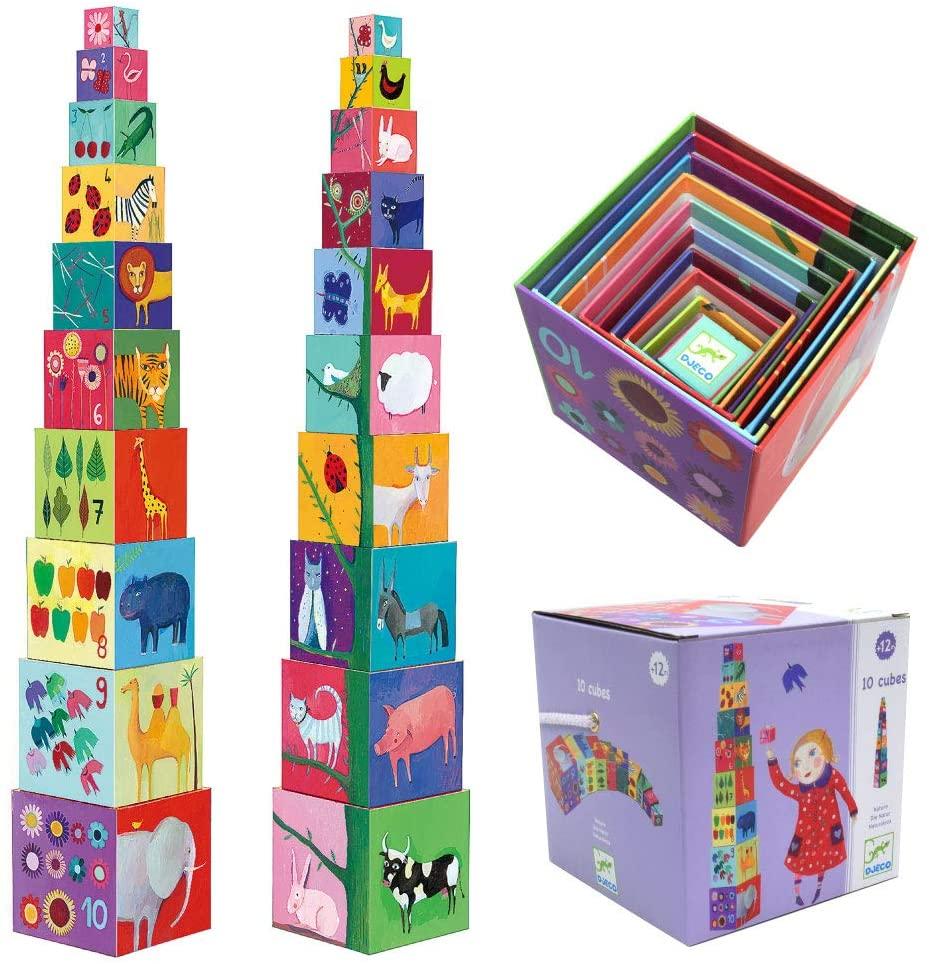 CUBES NATURE ET ANIMAUX - BEBE 0-3 ANS - DJECO