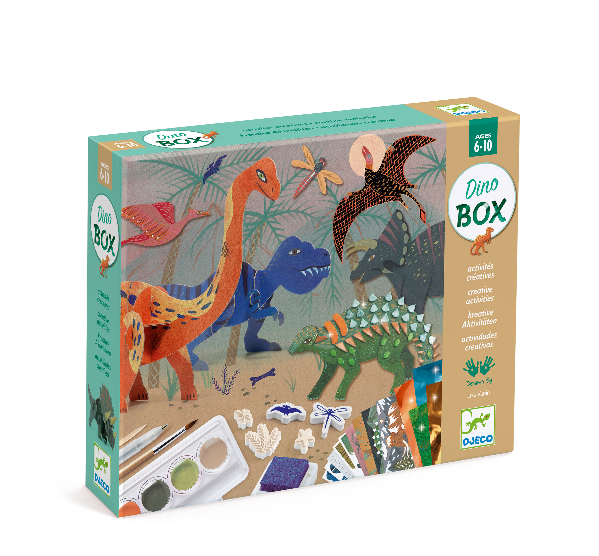 COFFRET MULTI-ACTIVITÉS DINOSAURES - PROJET DE BRICOLAGE - DJECO
