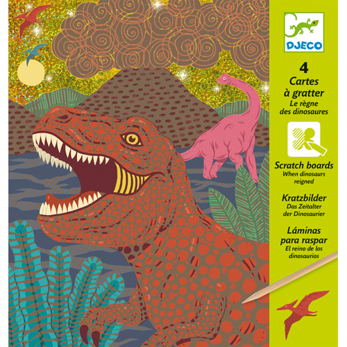 CARTES GRATTER/LE REGNE DES DINOSORES - DESSIN & BRICOLAGE - DJECO