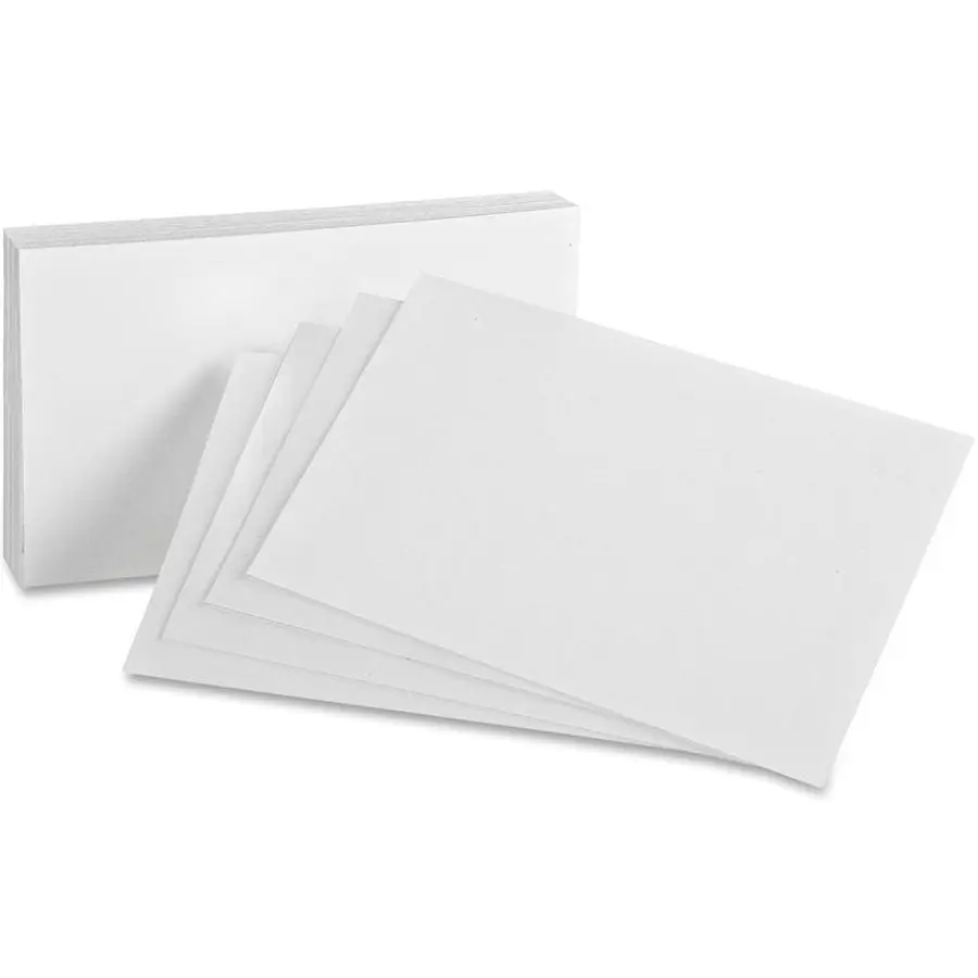 FICHE UNIE 3" X 5" BLANCHE (100) - CLASSEMENT & RANGEMENT - OXFORD