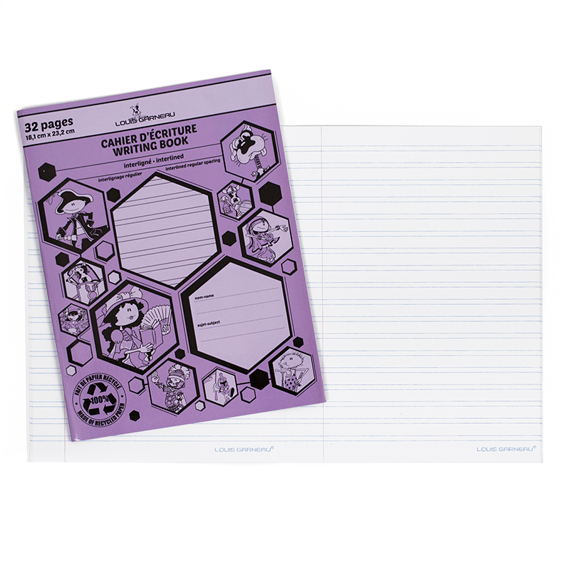 CAHIER INTERLIGNE MAUVE # 12928 - - GEOCAN