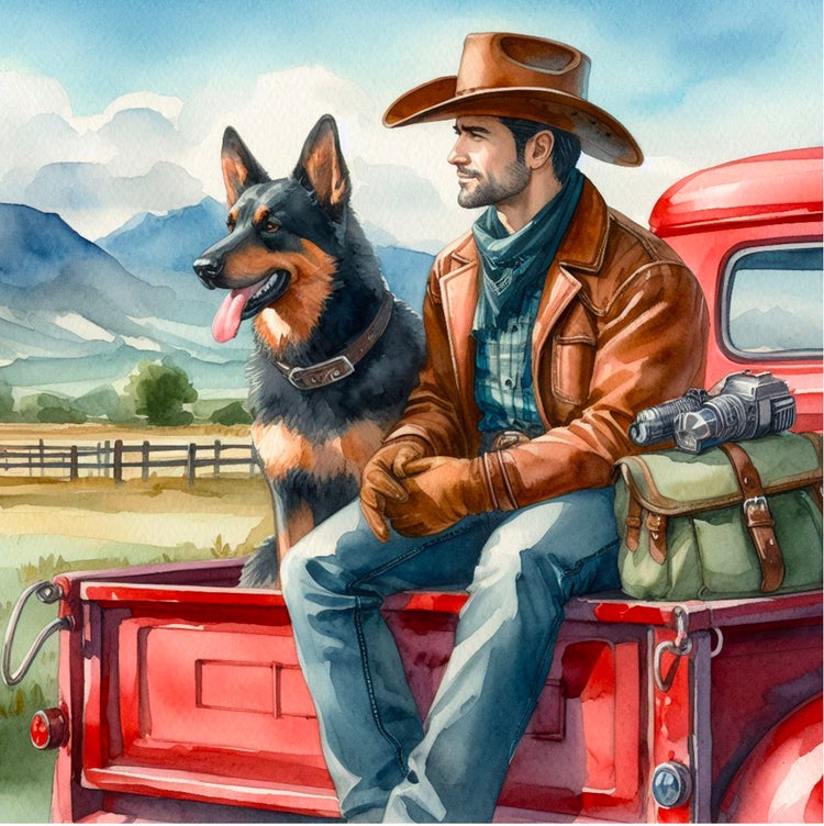 COWBOY 50 x 50 Broderie de Diamant - PROJET DE BRICOLAGE - JACAROU