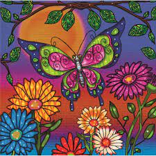 BRODERIE DIAMANTS - PAPILLON 30X30 - PROJET DE BRICOLAGE - JACAROU
