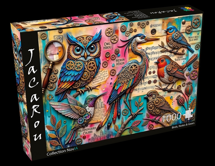 Jacarou - Birds, Notes & Gears, 1000 - 1000 PIÈCES - JACAROU