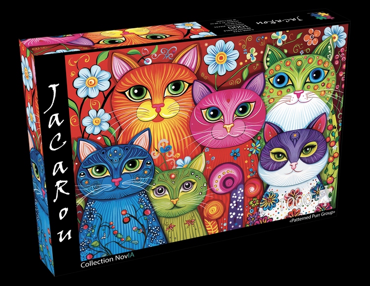 Jacarou - Patterned Purr Group, 1000 - 1000 PIÈCES - JACAROU