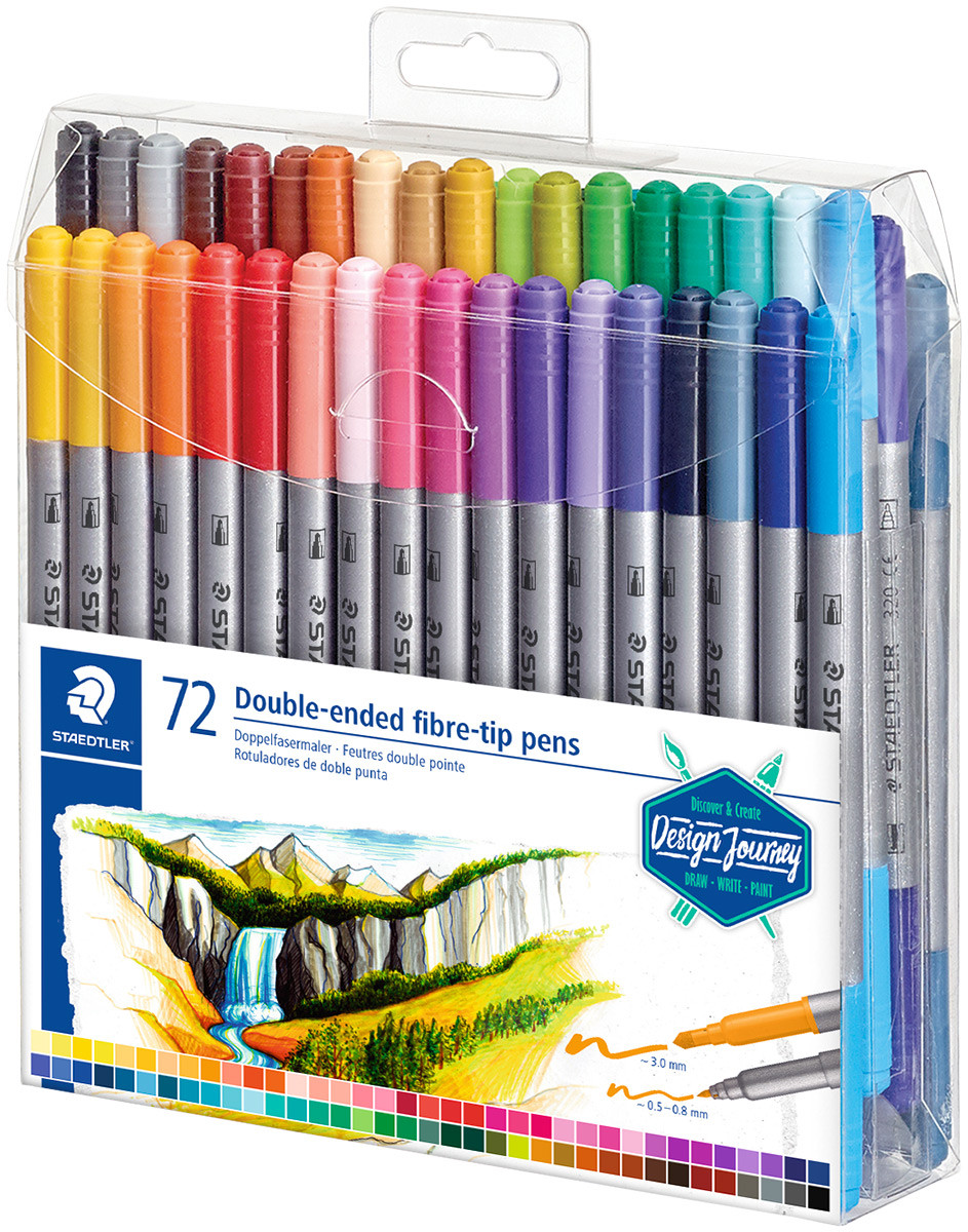PAQUET 72 FEUTRES DOUBLE POINTE - INSTRUMENTS D'ECRITURE - STAEDTLER-MARS