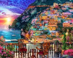 Vermont - Positano au Coucher du Soleil - 1000 PIÈCES - VERMONT