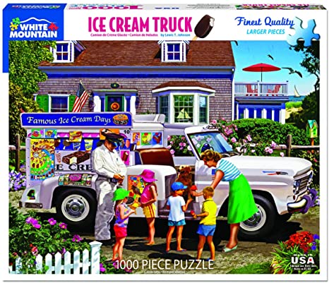 CASSE-TETE 1000 CAMION DE CREME GLACEE - 1000 PIÈCES - WHITE MOUNTAIN