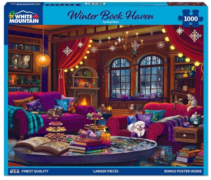 White Mountain - winter book heaven 1000 - 1000 PIÈCES - WHITE MOUNTAIN